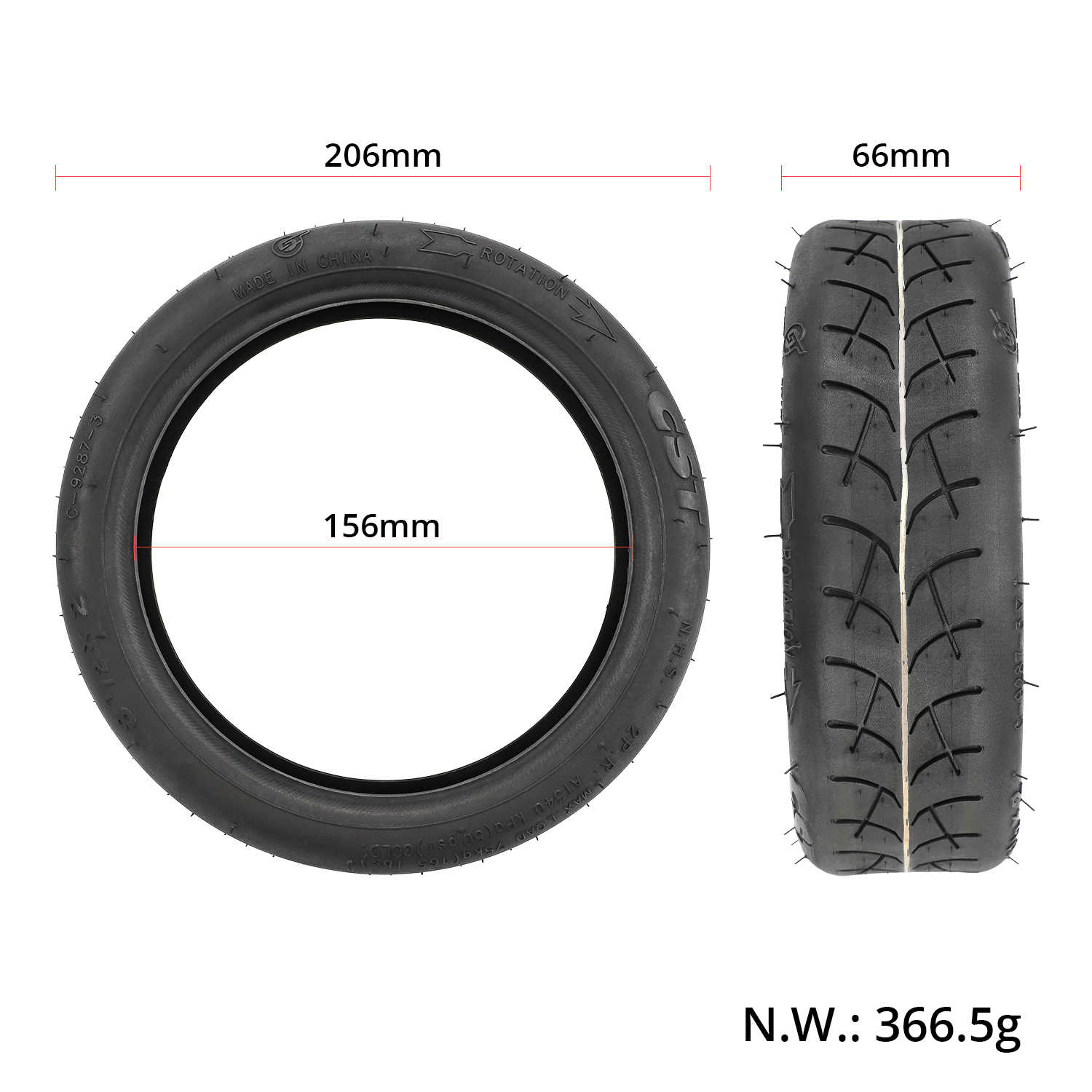 Tire - 50/75-6.1, [8.5x2], Ø230x50 mm - CST + Inner Tube [095]