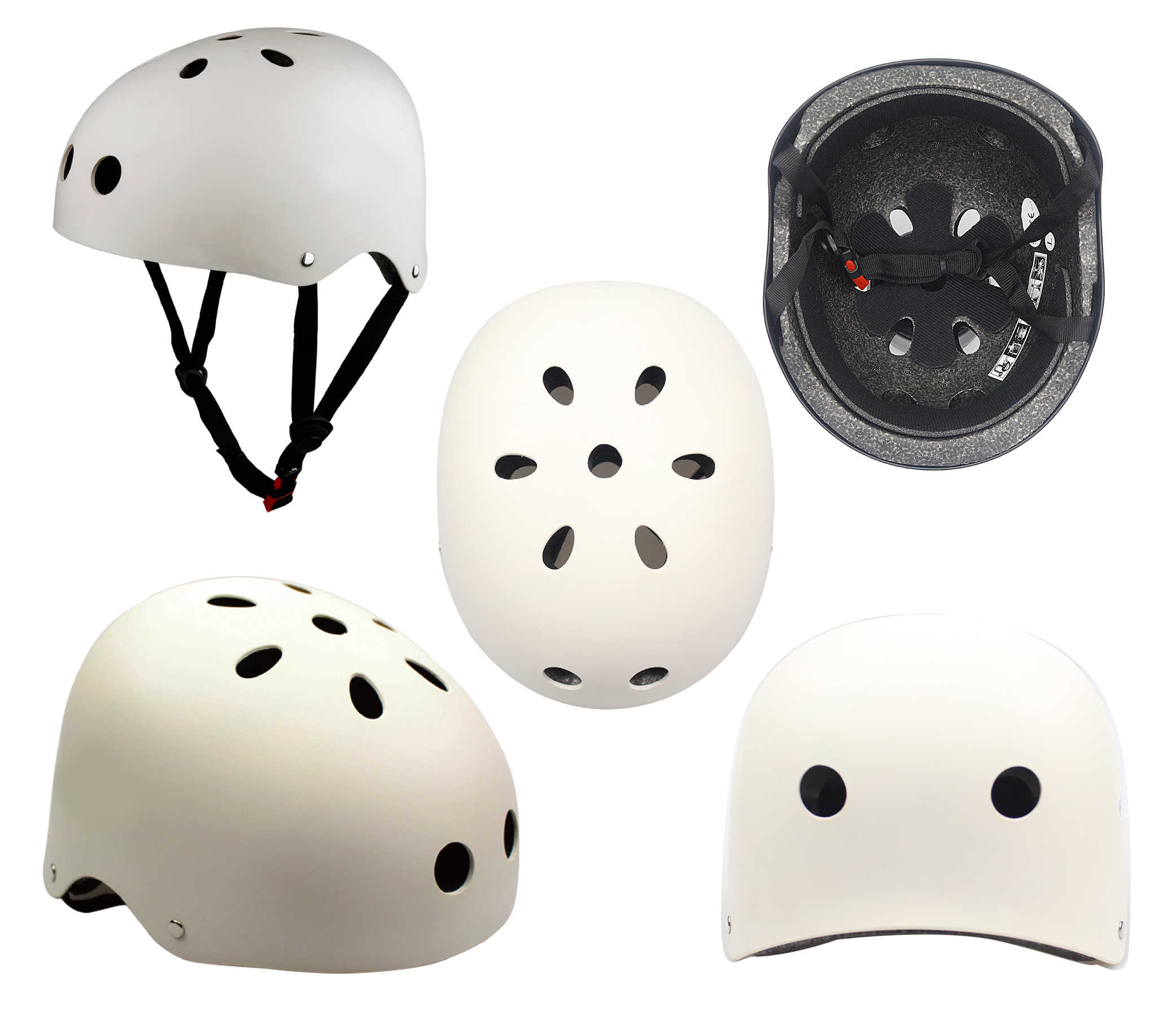 M ზომის თეთრი მრავალპუნქტიანი ჩაფხუტი [122]