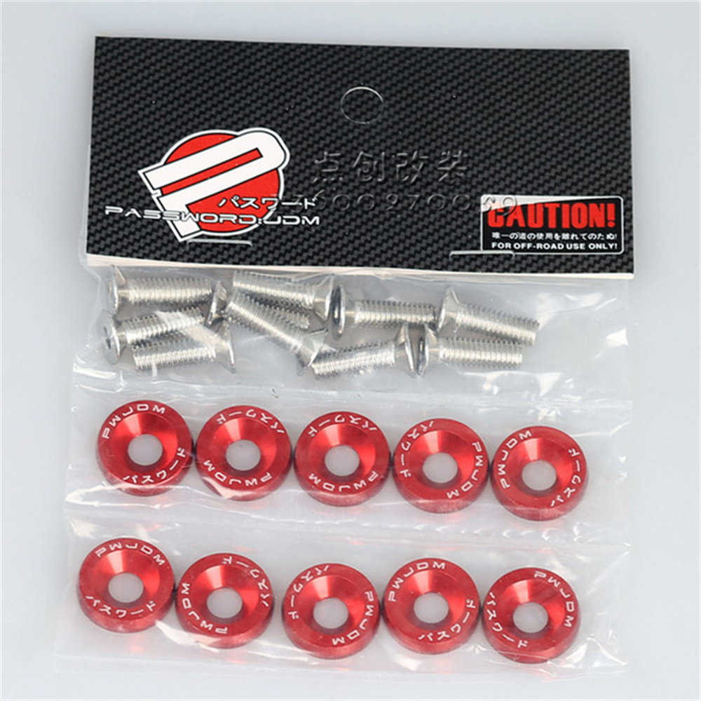 დეკორატიული M6 ზომის საყელური - წითელი - 1 ცალი [492]